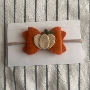 Orange Pumpkin Bow Headband